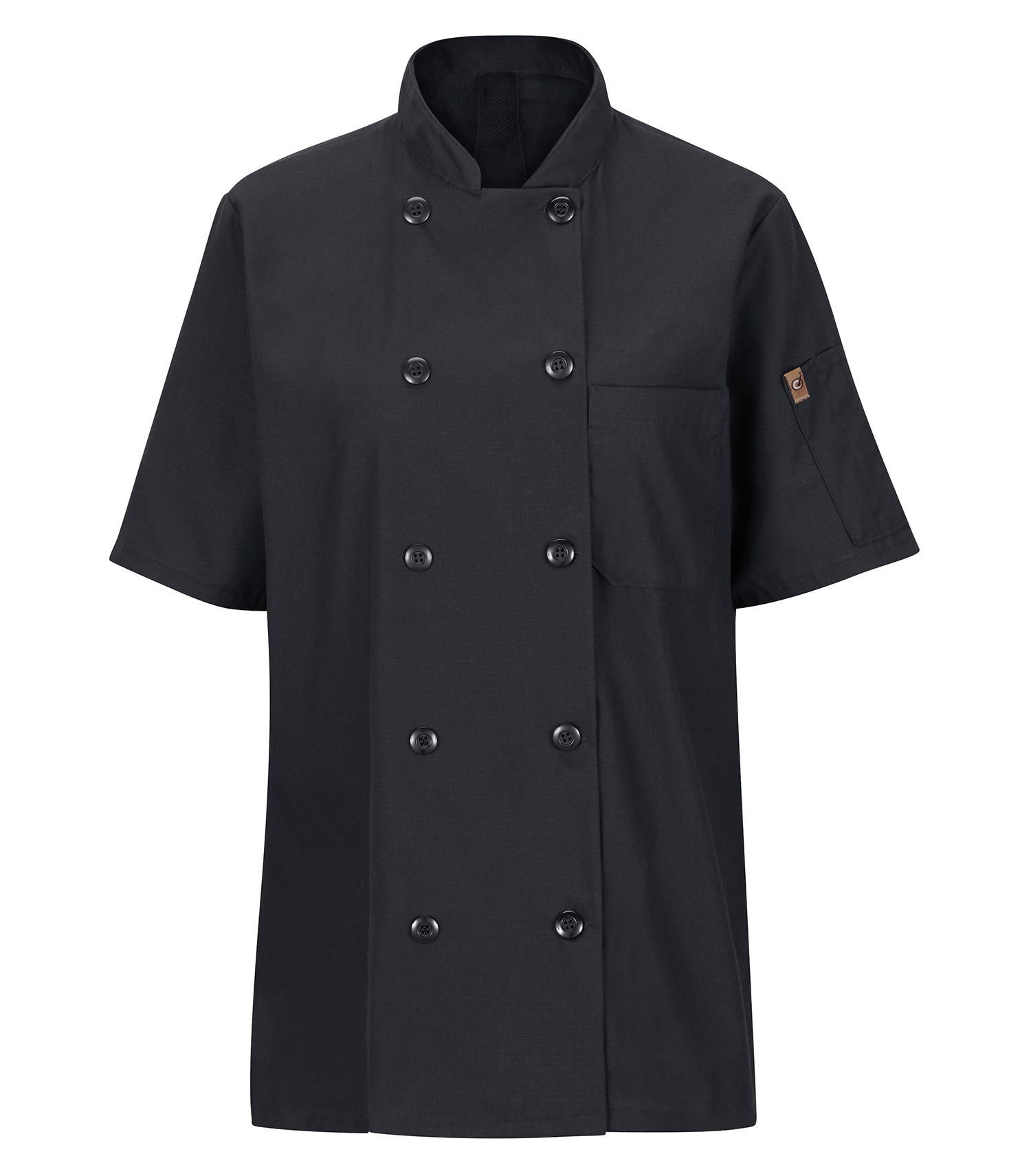 RedKap-ChefDesigns 045X RED KAP® CHEF DESIGNS® LADIES' SHORT SLEEVE CHEF COAT WITH OILBLOK + MIMIX™. 045X - Special Order - Feature Item pour impression personnalisée à Montréal