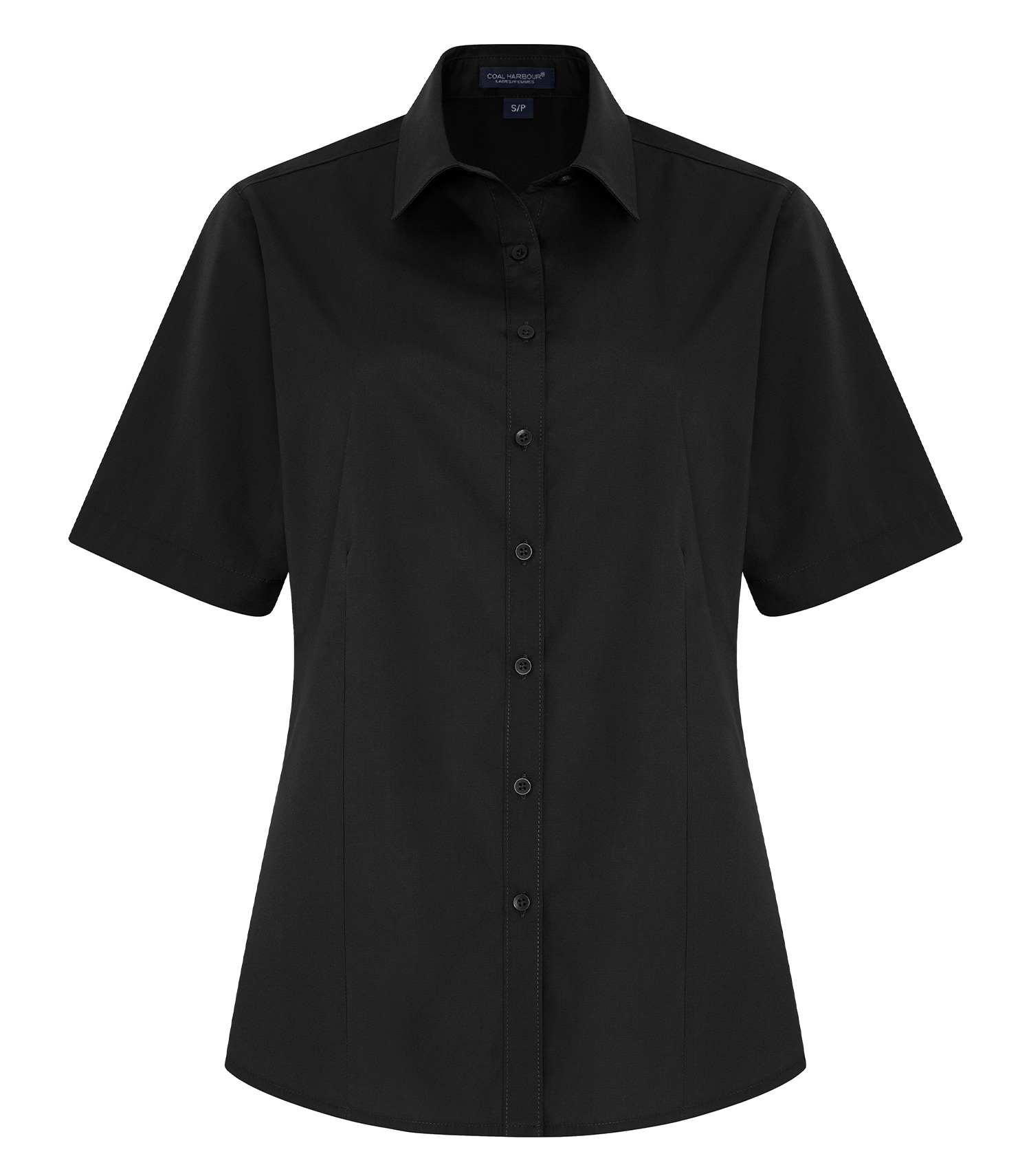 Coal Harbour® CH6201L COAL HARBOUR&reg; EVERYDAY EASY CARE SHORT SLEEVE LADIES’ WOVEN SHIRT for custom printing in Montreal
