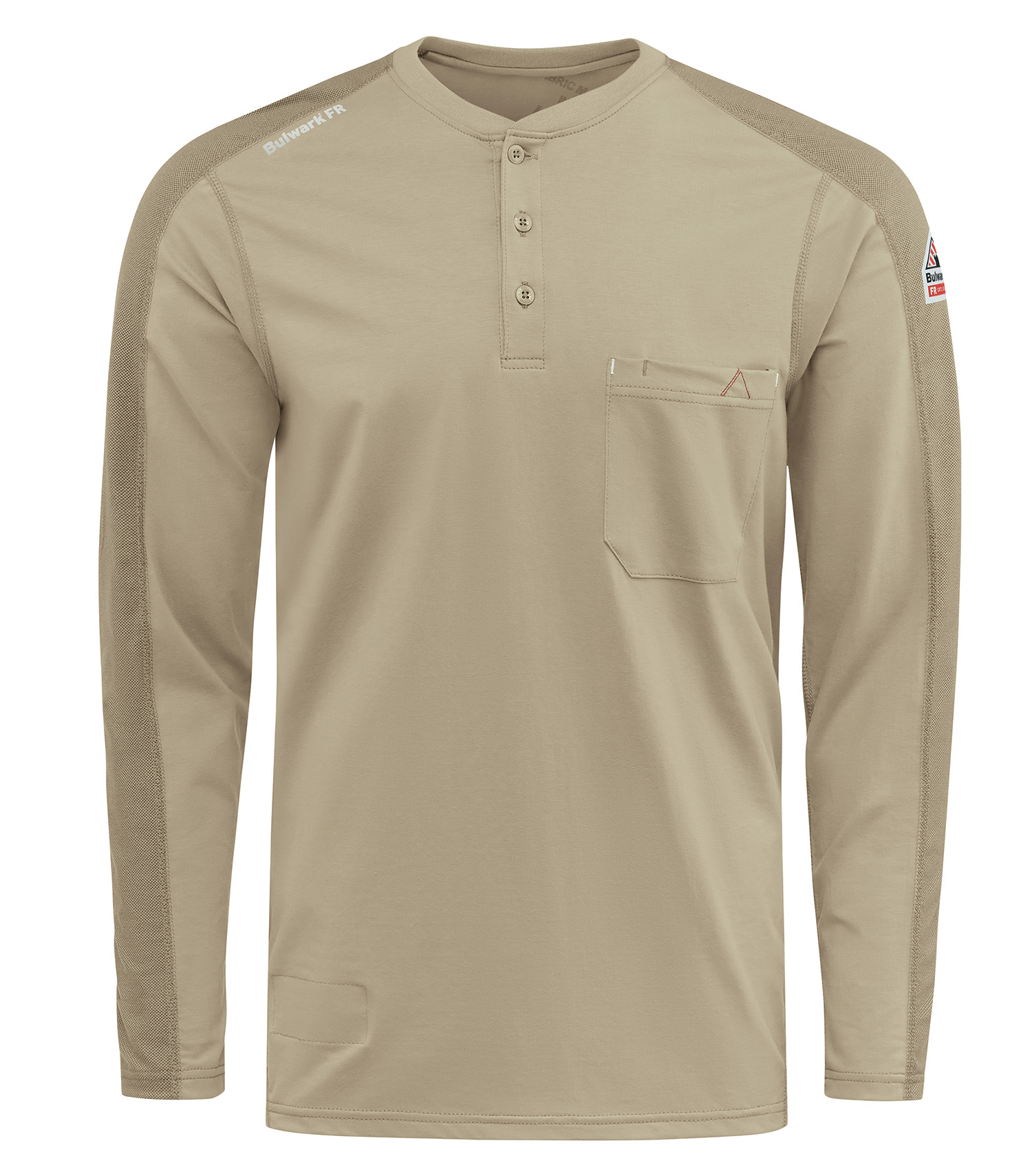 Bulwarkfr_xpress STL2 BULWARK® FR MEN’S FLEX KNIT HENLEY. STL2 Special Order - XPRESS Feature Item pour impression personnalisée à Montréal