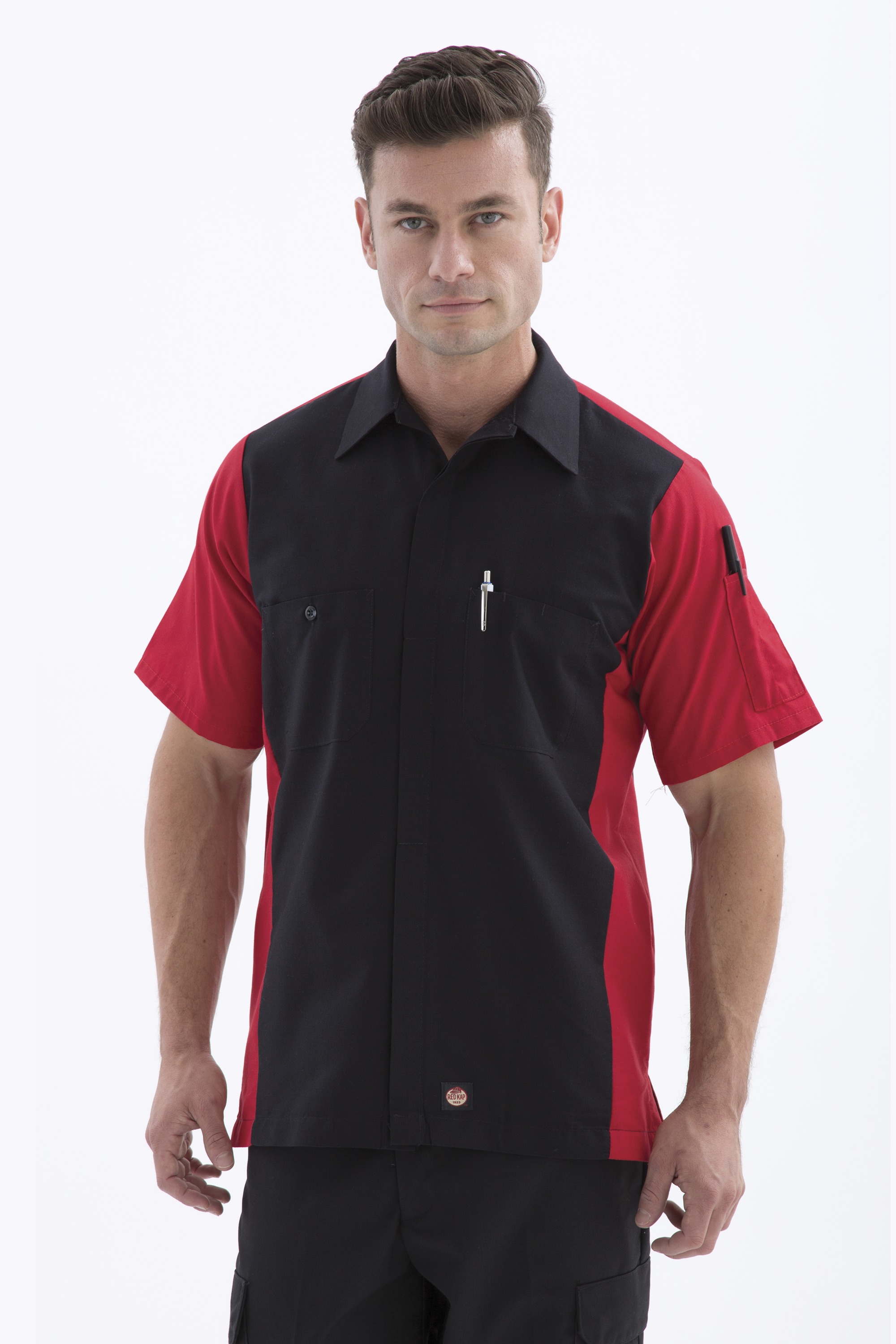 SHORT SLEEVE WOVEN CREW SHIRT